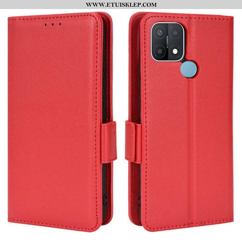 Etui Folio do Oppo A15 Skórzany Futerał Flap Double Litchi Nowe Kolory